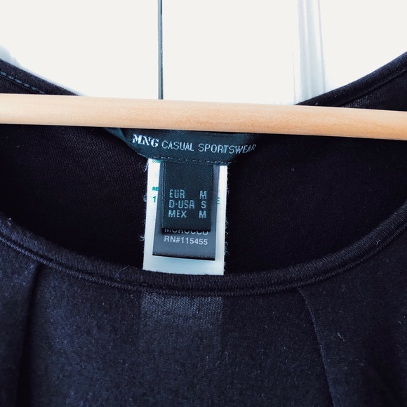 MNG Mango casual sportswear black jersey dress S - Picture 4 of 5